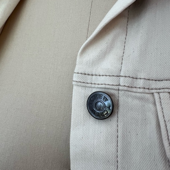 J. Crew. Black Label Denim Jacket in Ecru  Women's Off-White Jean Jacket Trucker - Picture 6 of 8